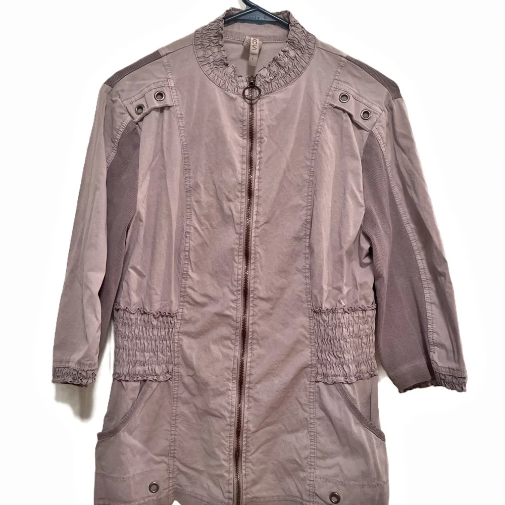 XCVI Women's Bomber Jacket in Taupe - Picture 1 of 5